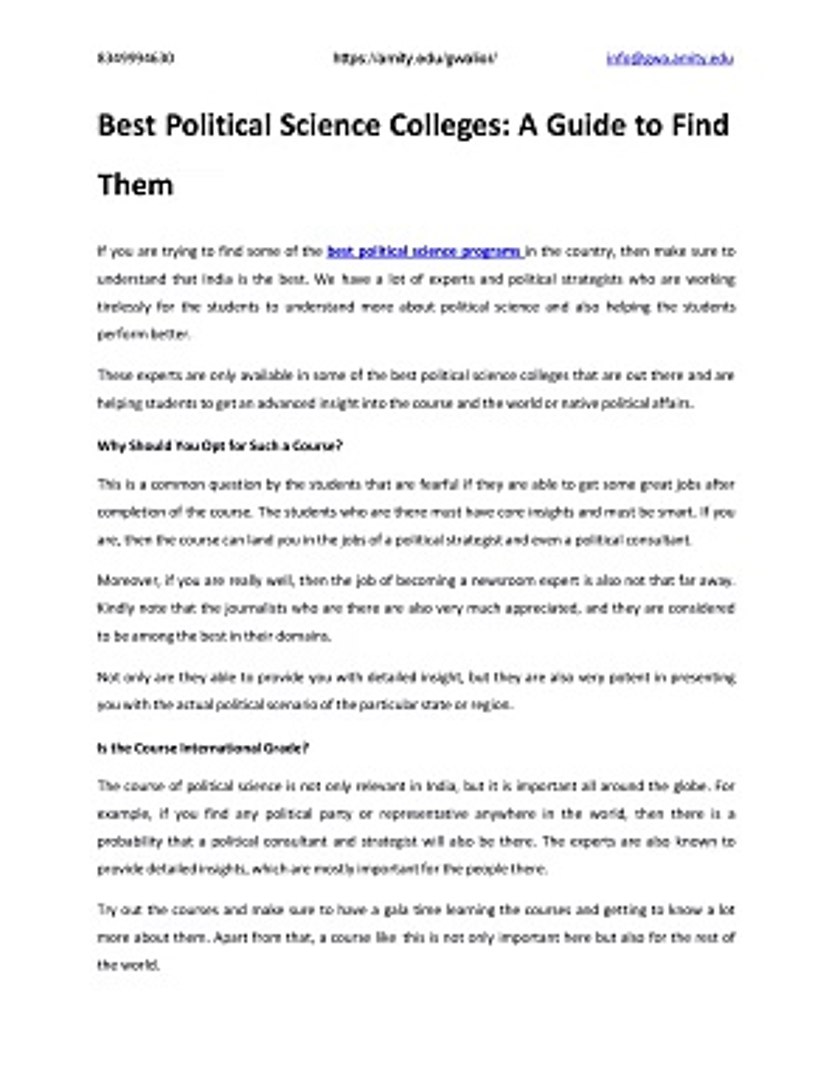 Best Political Science Colleges A Guide to Find Them