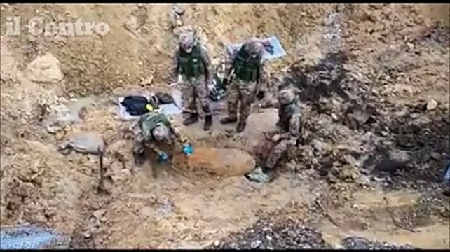 Rimozione bomba ad Avezzano, il grosso ordigno e l'Esercito in azione