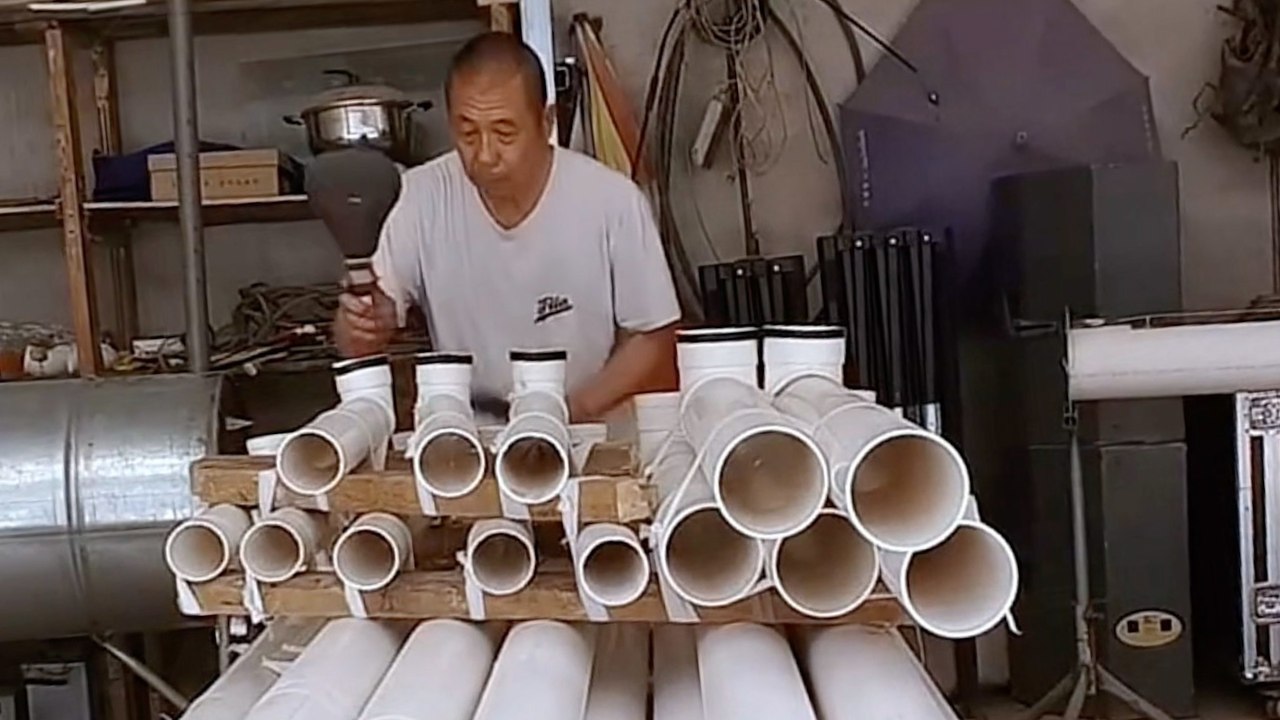 Man creates fully-functioning pipe organ using plastic waste pipes