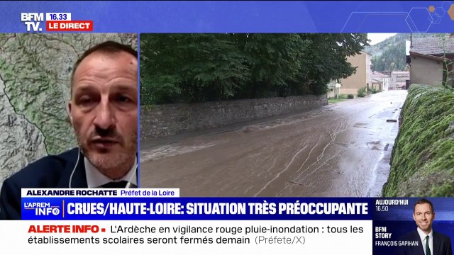 Vigilance crues, pluie-inondation: le préfet de la Loire alerte sur une reprise très forte des précipitations à partir de 18 heures