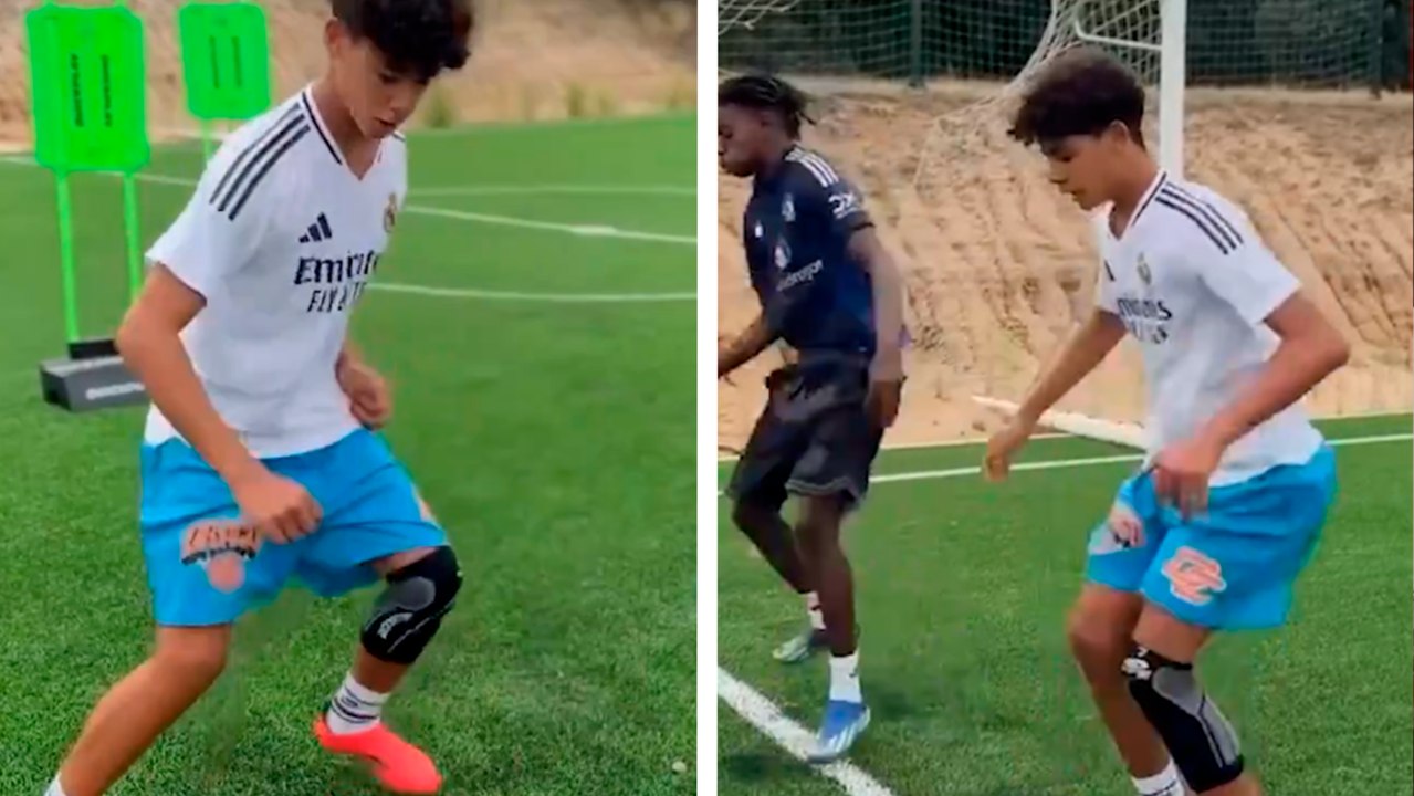 Cristiano Ronaldo Jr. causa sensación entrenand...
