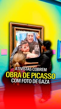 Ativistas cobrem quadro de Picasso com foto de Gaza em Londres