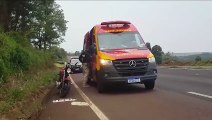 Acidente de moto na BR-163 deixa dois feridos e mobiliza socorristas do Siate