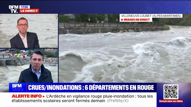 Christian Estrosi (maire de Nice), sur la vigilance crues, pluie-inondation: La situation pourrait s'aggraver considérablement dans la soirée