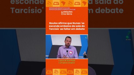 Boulos afirma que Nunes 'se esconde embaixo da saia do Tarcísio' ao faltar em debate #shorts