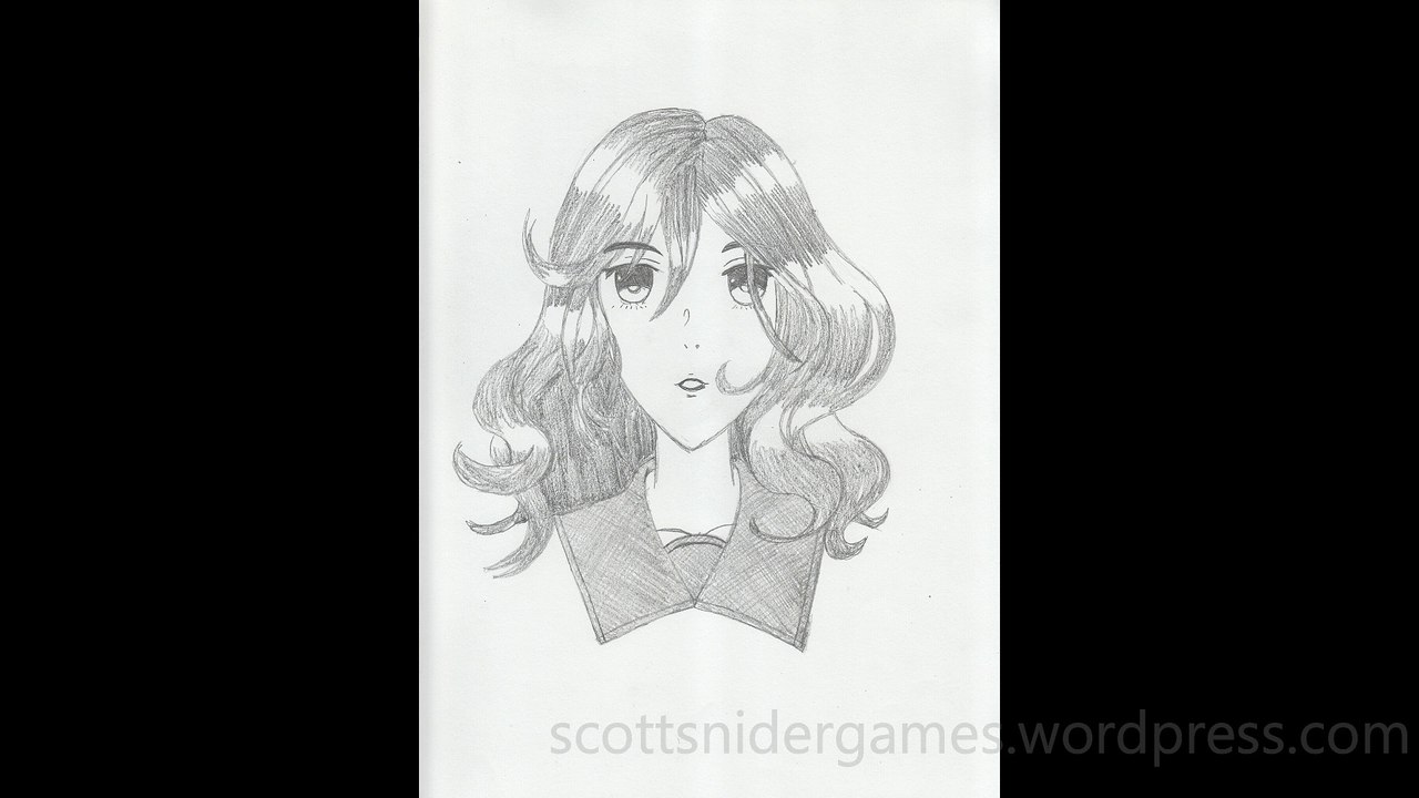 Anime Portrait (Front View) Pencil Sketch Video #8 (10-17-2024)
