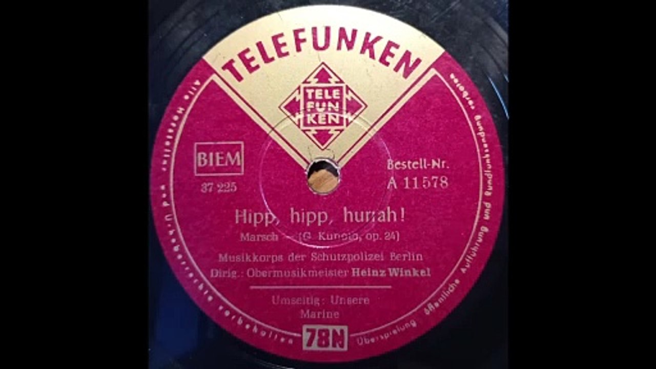 Hipp, hipp, hurrah ! G. Kunoth     Musikkorps der Schutzpolizei Berlin Leitung: Obermusikmeister Heinz Winkel