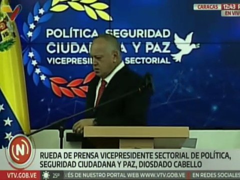 Vpdte. Sectorial Diosdado Cabello: Hemos capturado a terroristas y mercenarios