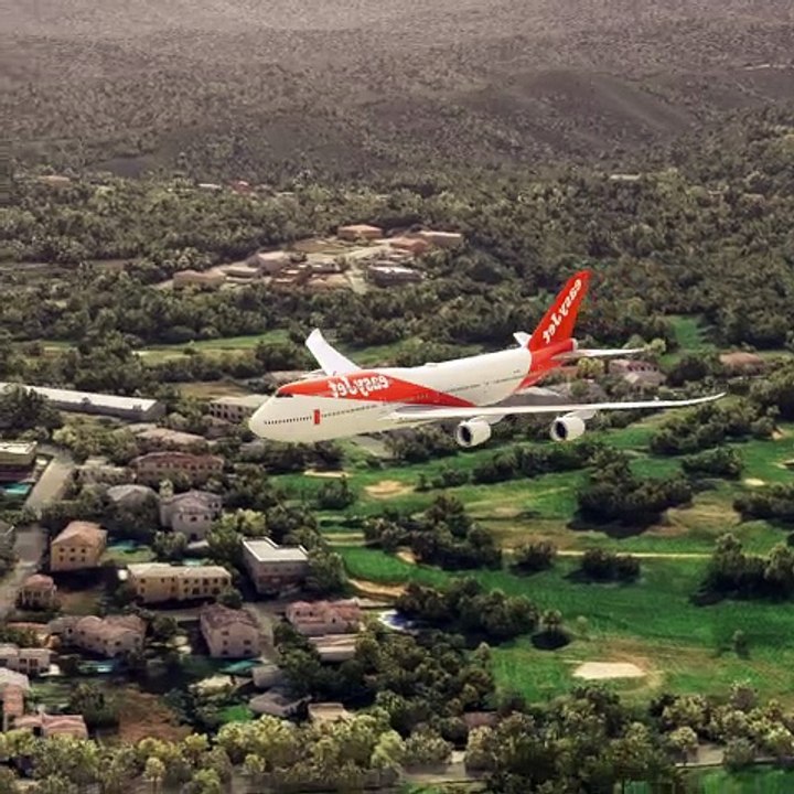 Die Lenkung des Easyjet Boeing 747-Flugzeugs hat Probleme