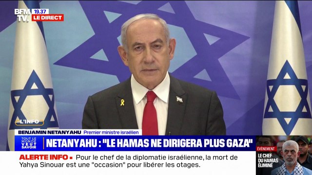 Benjamin Netanyahu après la mort de Yahya Sinouar: Le Hamas ne dirigera plus Gaza