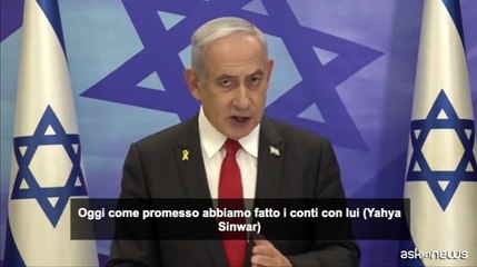 Morte Sinwar, Netanyahu: "un colpo al Male, ma non ? abbastanza"