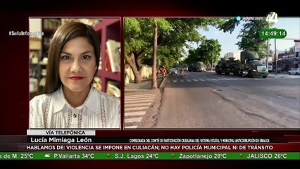 Lucía Mimiaga explica que la violencia sigue en Culiacán y no hay policía municipal