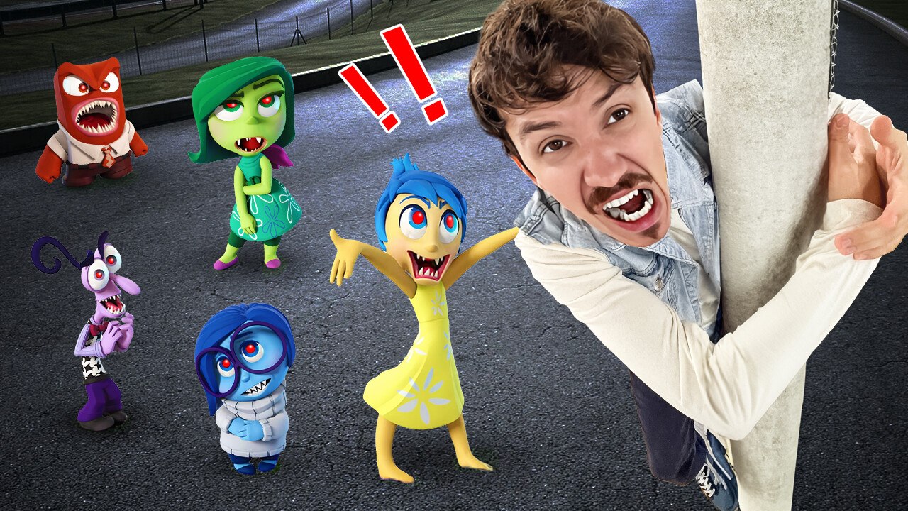 Help! Creepy Inside Out Monsters Are Chasing Me!  Watch Us Turn Cute Characters Into Nightmares