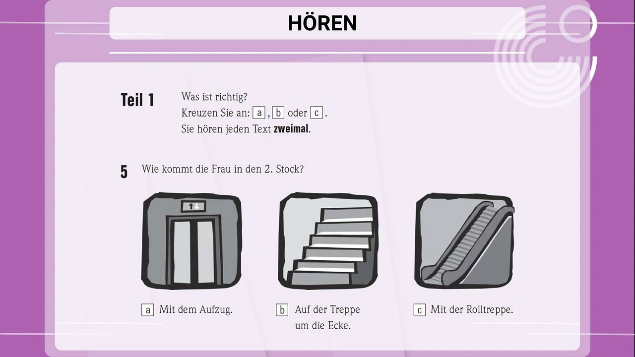 GOETHE-ZERTIFIKAT A1: START DEUTSCH 1 - Modellsatz - Hören (mit Lösungen)