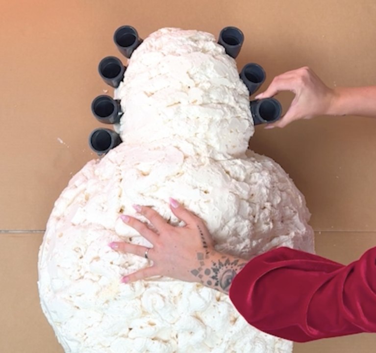 Construction foam turned into a terrifying beast ️