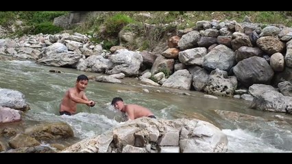 Hand Fishing in Nepal | Bare Hand Fishing in Nepal | Hatkela Fishing |