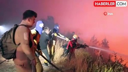 Muğla'daki Orman Yangını Geceyi Aydınlattı