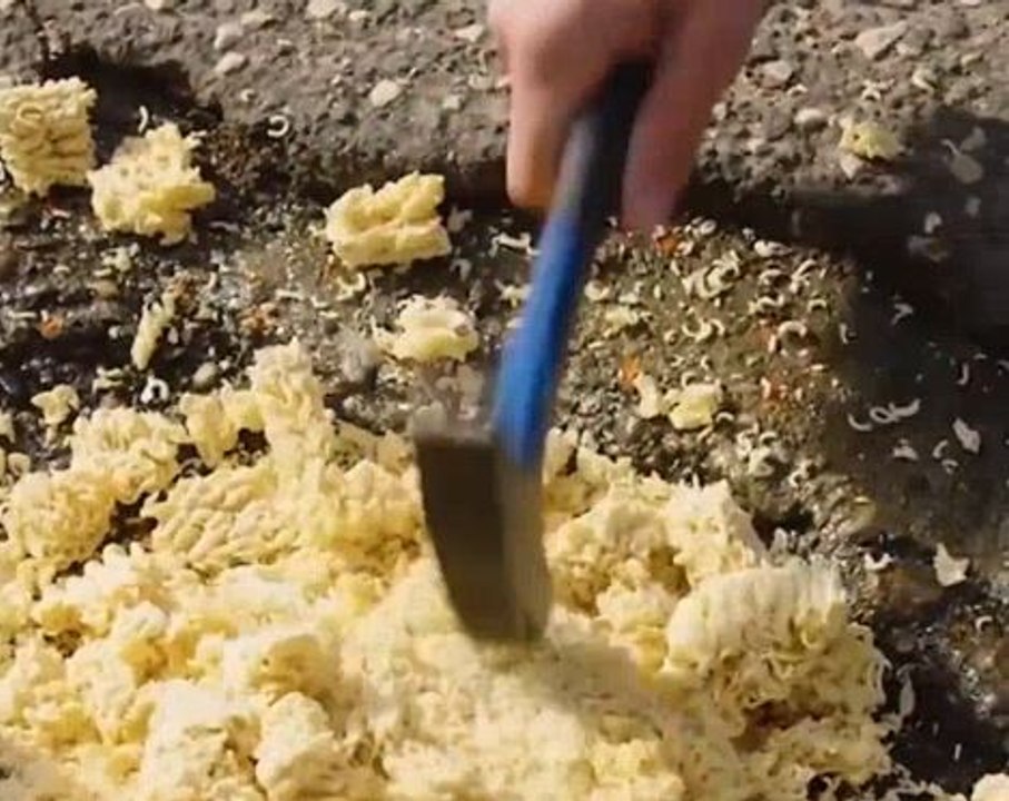 Fixing pothole with snacks!