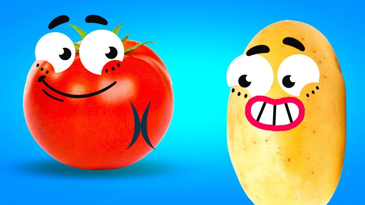 Tomato VS Potato BEEF! Who will Win? Crazy Challenge with Tricky Doodles by DOODLAND