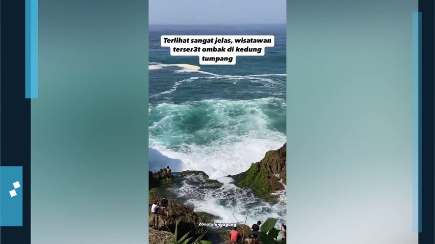 Viral Detik-detik Wisatawan Asal Medan Terseret Ombak di Pantai Kedung Tumpang, Tulungagung