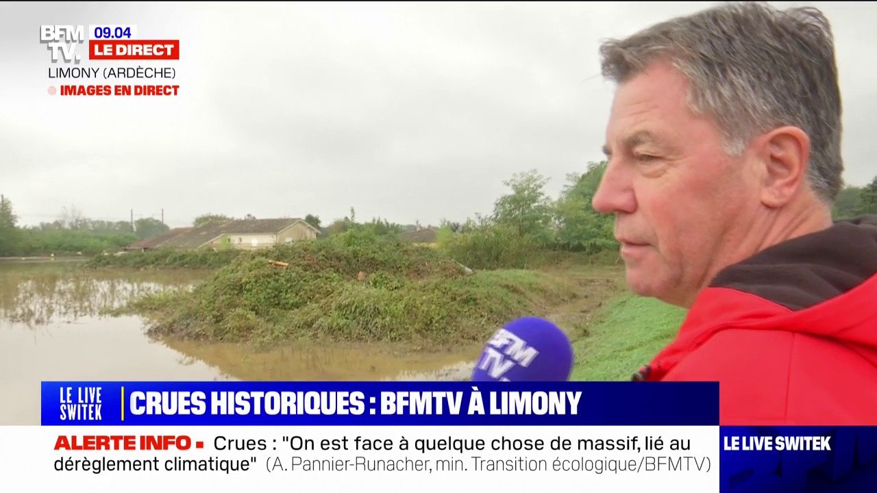 Inondations en Ardèche: des habitants évacués par hélicoptère à Limony