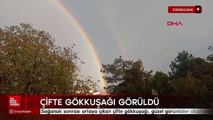 Zonguldak'ta çifte gökkuşağı görüntülendi