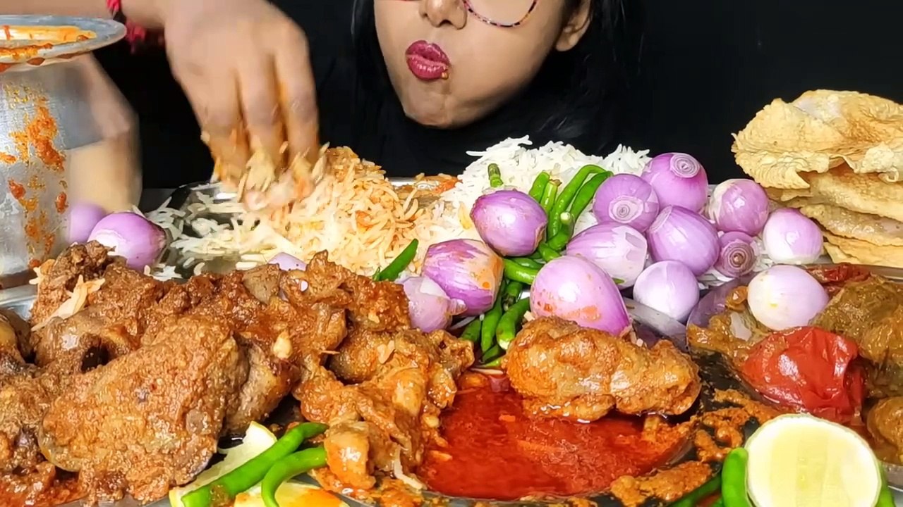 Eating Chicken Liver Curry, Spicy Bihari Chicken Skin Curry _ Big Bites _ Asmr Eating _ Mukbang