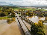 Flooding levels rise in Atcham near Shrewsbury