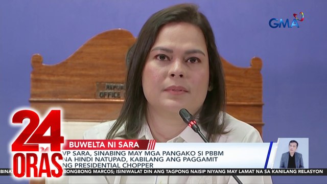 VP Sara, sinabing ginamit siya ng kampo ni PBBM para manalo laban kay ex-VP Robredo noong 2022; mga indikasyon sa pagkakawatak ng Marcos - Duterte, nagsimula noong 2023 | 24 Oras