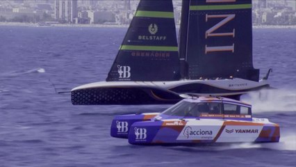 Above-Water Chase Boats Surprise America’s Cup On-Lookers