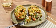 How to Make Twice-Baked Chicken Pot Pie Potatoes