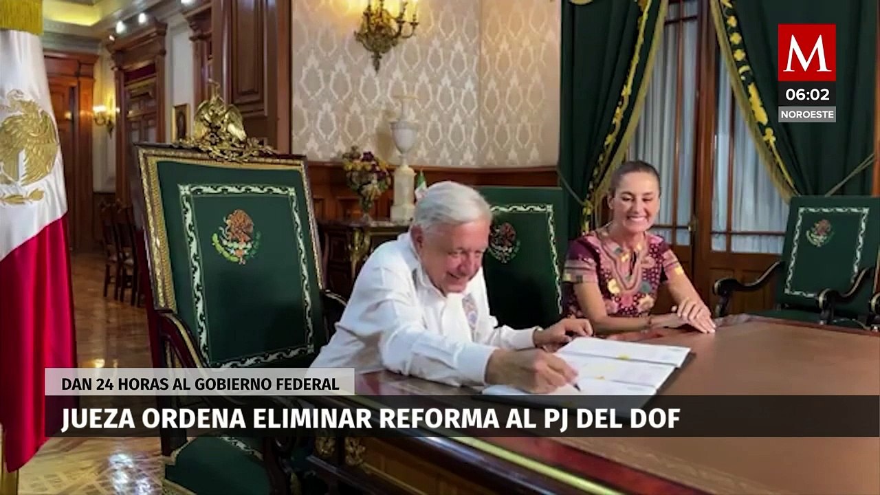 Jueza federal ordena a la presidenta eliminar reforma judicial del Diario Oficial de la Federación