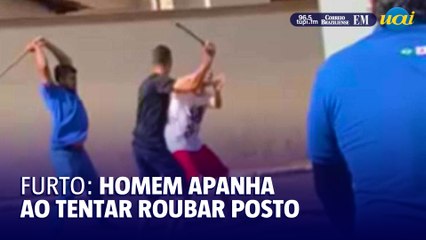 Suspeito de tentar roubar posto de combustíveis em MG apanha na rua