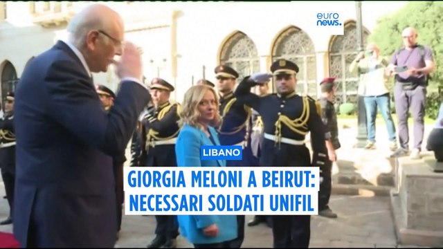 Meloni in Libano: Inaccettabile l'attacco a basi Unifil di Israele, caschi blu necessari