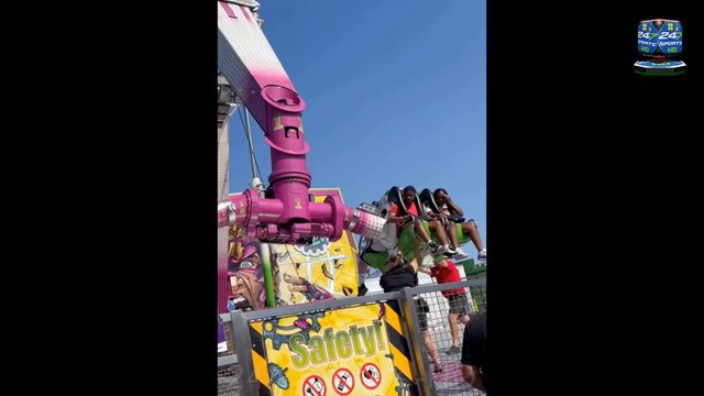 ‘Panicking’ mom watches as her kids left dangling upside down for 15 minutes in air after state-fair ride malfunction