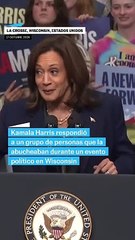 Kamala Harris responde a abucheos en su mitin