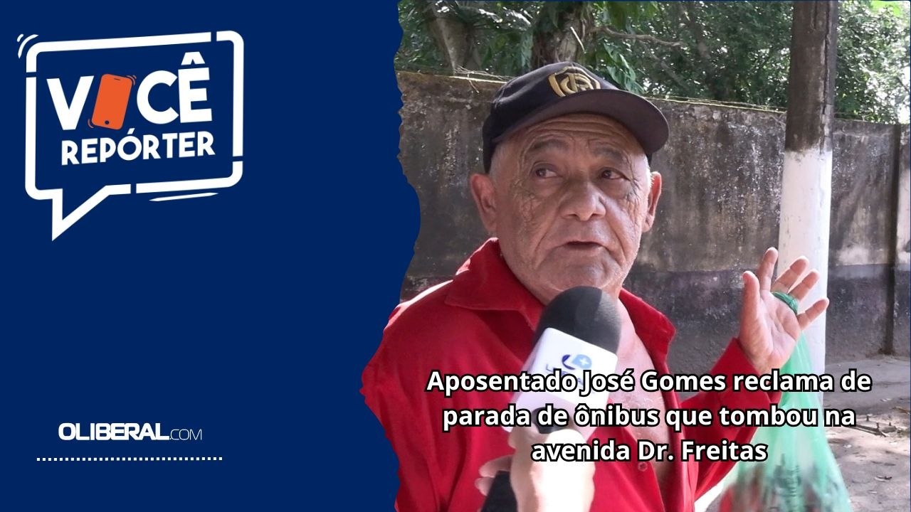 Aposentado José Gomes reclama de parada de ônibus que tombou na avenida Dr. Freitas