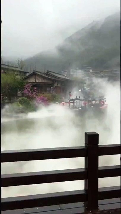 The magical Gexian village in the fog