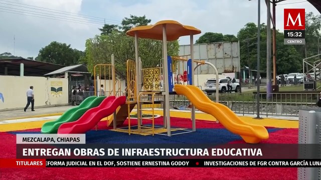 Rutilio Escandón Cadenas entrega obras de infraestructura educativa en el municipio de Mezcalapa, Chiapas