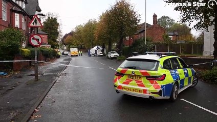 The scene of a crash on Dixons Green Road, Dudley