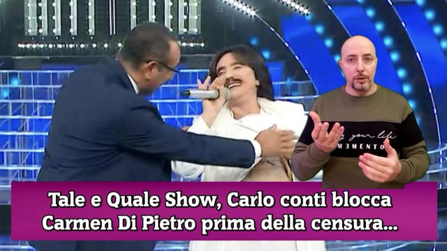 Tale e Quale Show, Carlo conti blocca Carmen Di Pietro prima della censura...