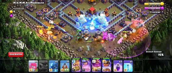 Use new troop witch Golem and win  easily 3 star  in Single player M.O.M.M.A's Madhouse #supercell