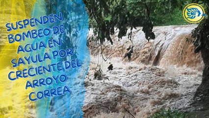 Suspenden bombeo de agua en Sayula por creciente del arroyo Correa