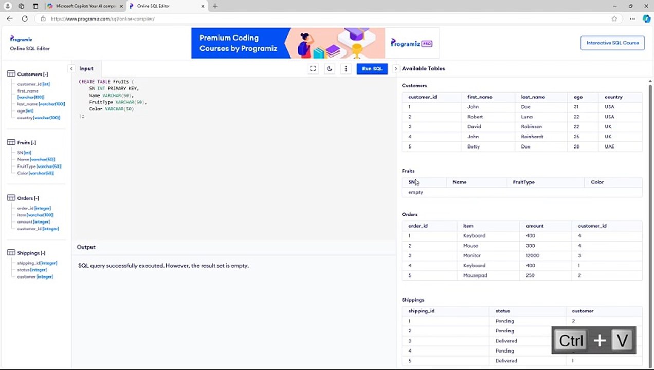 Microsoft Copilot Course Section 26 Generate SQL Queries