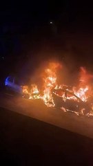 Arden tres vehículos en Burgos