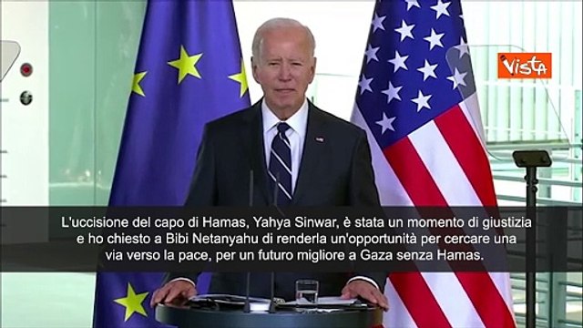 Biden: Morte Sinwar omento di giustizia e opportunit? per ricerca pace