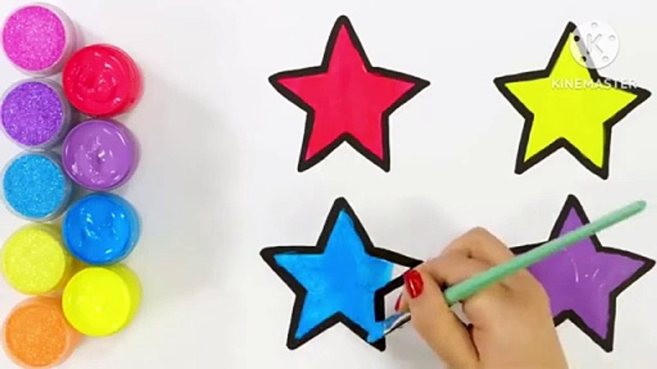 Draw a Beautiful Star Counting and colouring for kids and toddlers
