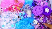 Frozen galaxy slime mixing ,shine things into slime