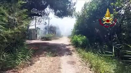 Citt? Sant'Angelo, l'incendio accanto al fiume Piomba