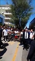 L'arrivo dei giocatori dell'Inter a Pescara